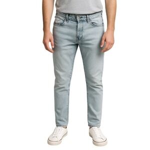 BooHoo Man Jeans 38R Indigo Blue Skinny Mid Rise Stretch Modern Streetwear Urban